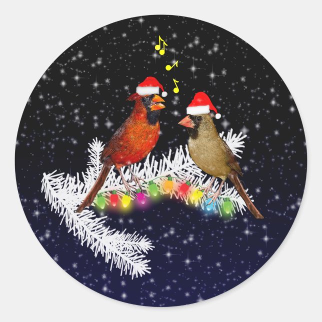 Cardinal Christmas Sticker (Front)