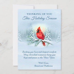 Cardinal Christmas Sympathy Condolence Holiday  Card