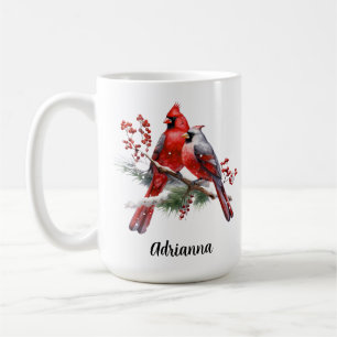 Cardinal Couple Red Birds Nature Coffee Mug