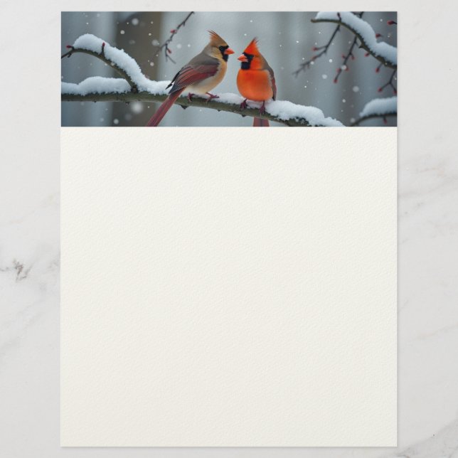 Cardinal Couple Stationary Custom Letterhead (Front)