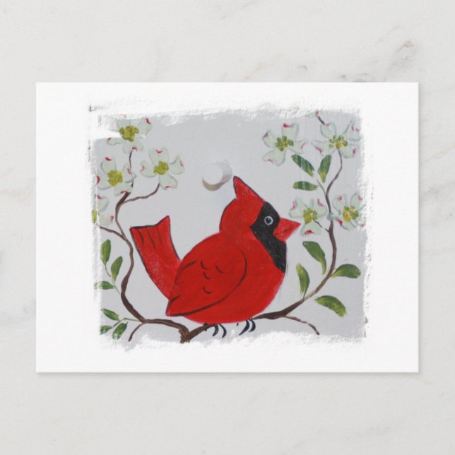 Cardinal & Dogwood Postcard (Front)