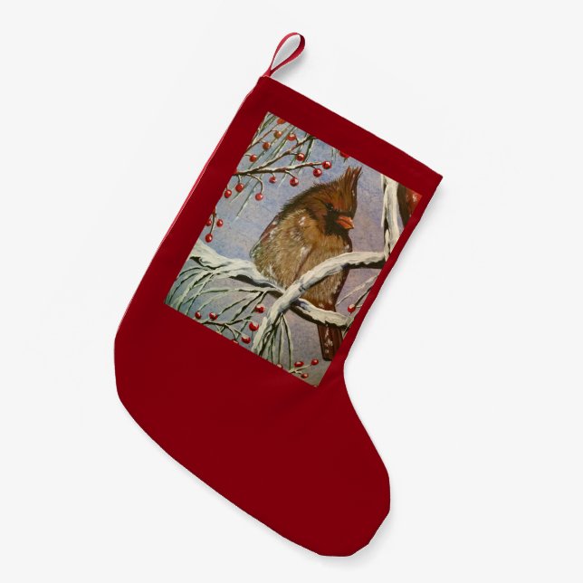 Cardinal Female Stocking (Front (Hanging))