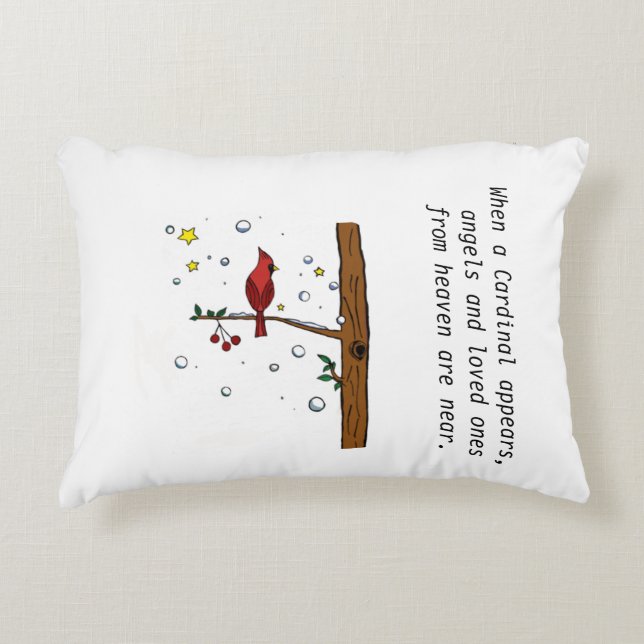Cardinal from heaven angel Accent Pillow (Front)