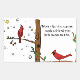 Cardinal from heaven angel Rectangle Stickers
