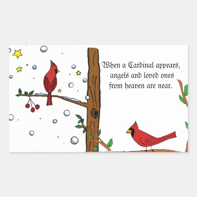Cardinal from heaven angel Rectangle Stickers (Front)