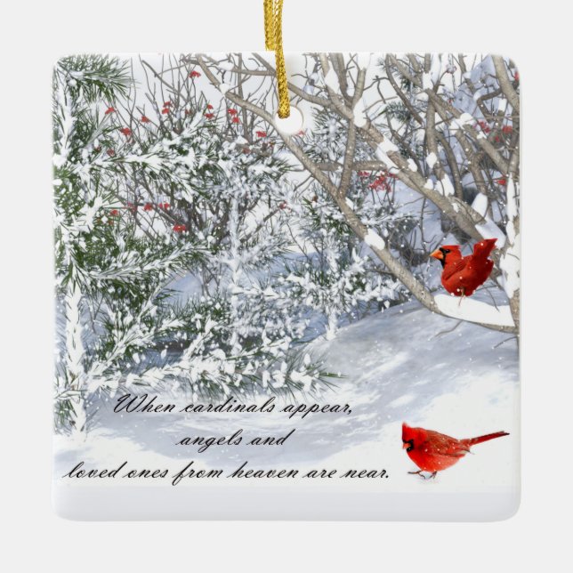 Cardinal from heaven ceramic ornament (Front)