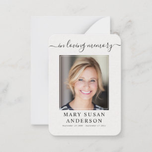 Cardinal Funeral Memorial Photo Prayer Card