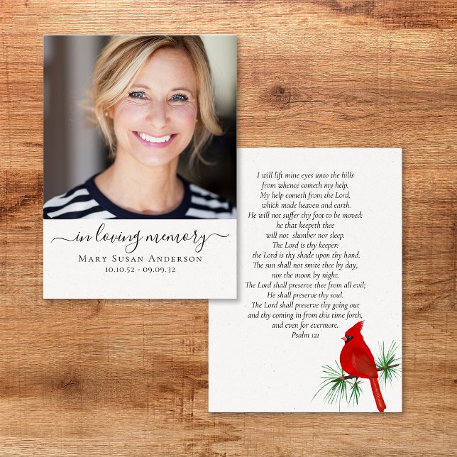 Cardinal Funeral Memorial Photo Prayer Card (Creator Uploaded)