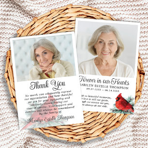 Cardinal Funeral Thank You 2 Photos Memorial Card