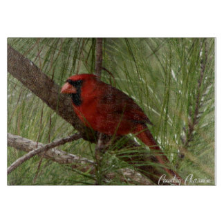 Cardinal Glass cutting board by Country Charm'n