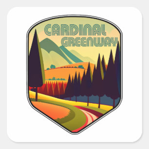 Cardinal Greenway Indiana Colors Square Sticker