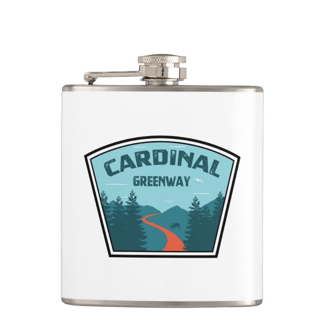 Cardinal Greenway Indiana Hip Flask (Front)