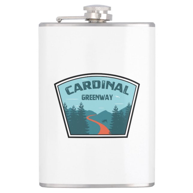 Cardinal Greenway Indiana Hip Flask (Front)