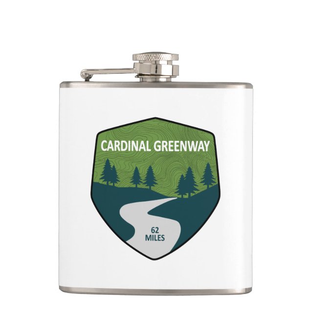 Cardinal Greenway Indiana Hip Flask (Front)