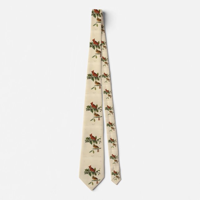 Cardinal Grosbeak from Audubon's Birds of America Tie (Front)
