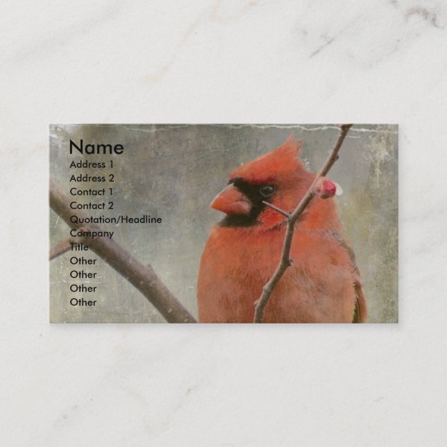 Cardinal Grunge Business Card (Front)