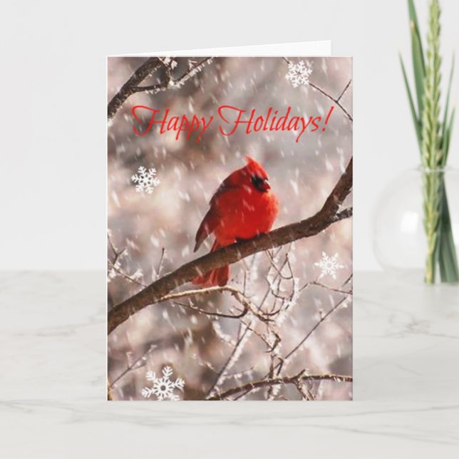 Cardinal Happy Holidays! Card (Front)