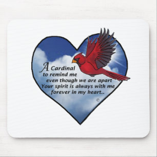 Cardinal Heart Poem Mouse Mat