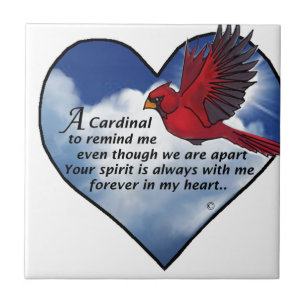 Cardinal Heart Poem Tile
