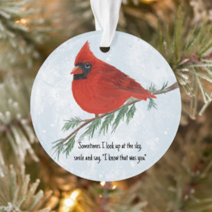 Cardinal Holiday Remembrance Acrylic Ornament
