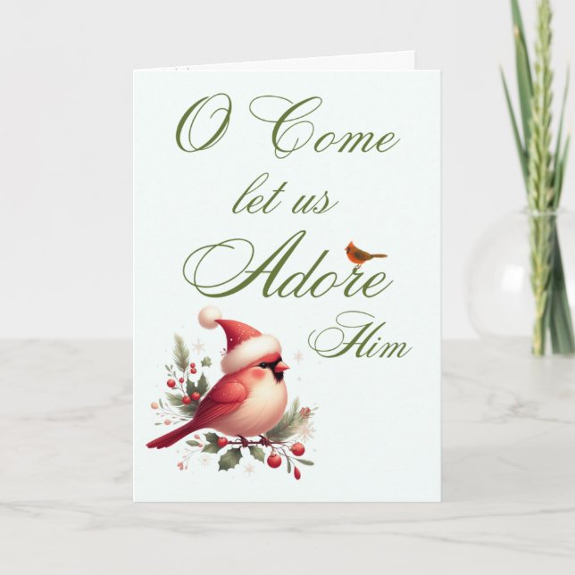 Cardinal Hymn Lyric Christmas Card (Front)