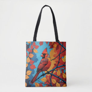Cardinal in Autumn Tote Bag