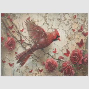 Cardinal in Flight Tissue Paper