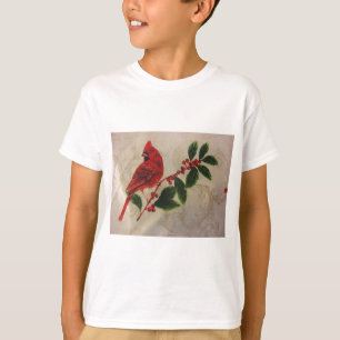 Cardinal in Holly Bush T-Shirt