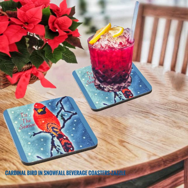 Cardinal In Snowfall Coaster (Creator Uploaded)
