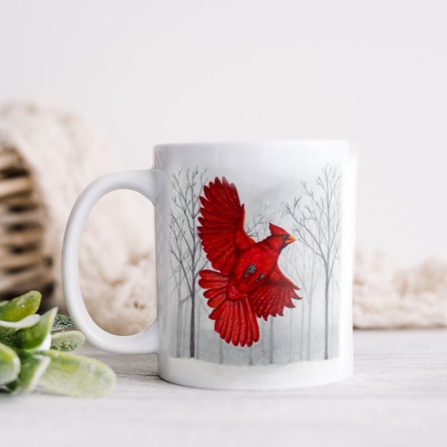 Cardinal in Snowy Winter Art  Coffee Mug (Creator Uploaded)