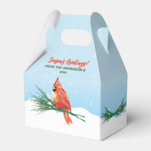 Cardinal In The Snow Christmas Holiday Favour Box