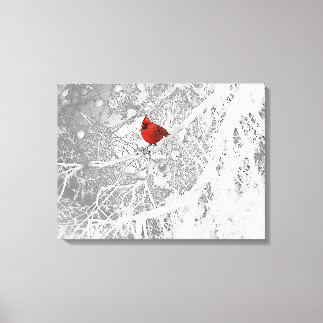 Cardinal in Winter Canvas Print (Front)