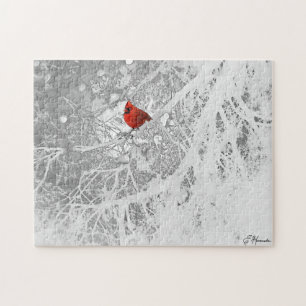 Cardinal in Winter Jigsaw Puzzle