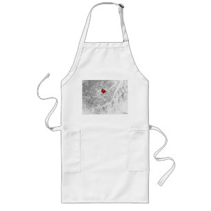 Cardinal in Winter Long Apron