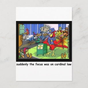 Cardinal Law Funny Law Cartoon Gifts & Collectable Postcard