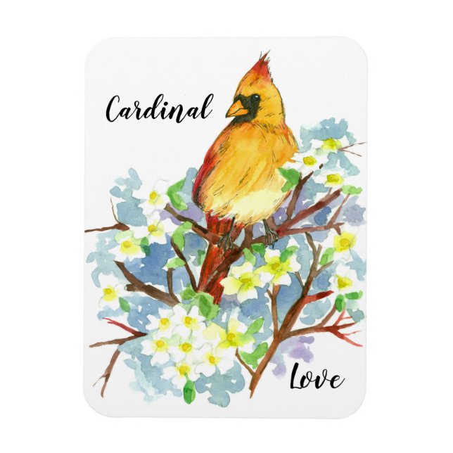 Cardinal Love State Bird of Virginia Magnet (Vertical)
