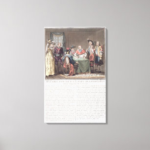 Cardinal Mazarin (1602-61) concludes the Peace of Canvas Print