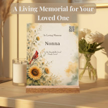 Cardinal Memorial Acrylic Plaque with QR Code