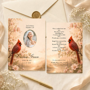 Cardinal Memorial Funeral Program for Her Invitation