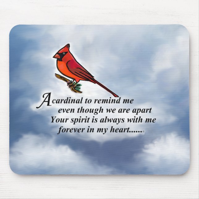Cardinal Memorial Poem Mouse Mat (Front)