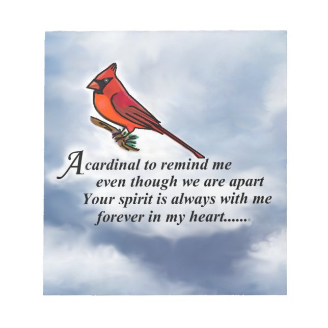 Cardinal Memorial Poem Notepad (Front)