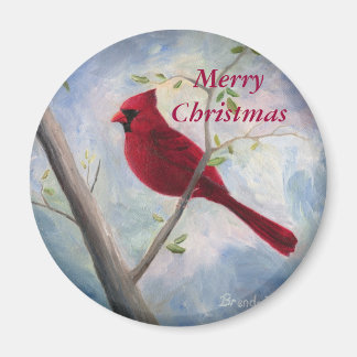 cardinal, Merry Christmas Magnet