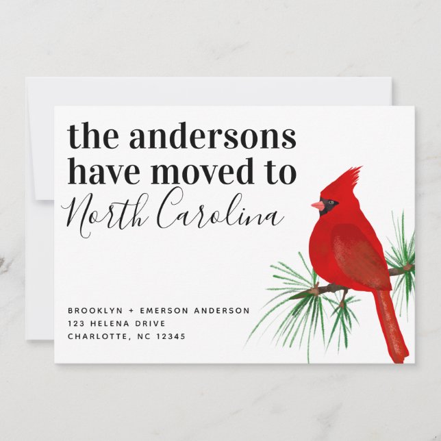 Cardinal North Carolina Moving Announcement (Front)