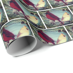 Cardinal Northern Red Bird Pair Wrapping Paper