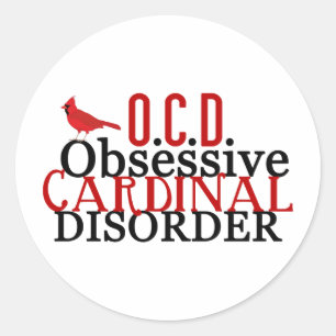 Cardinal Obsessed Funny Classic Round Sticker