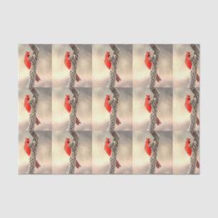 Cardinal on a Cholla Tissue Paper