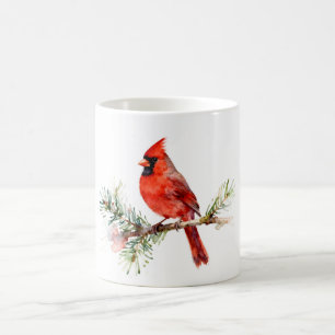 Cardinal on a Fir Branch Coffee Mug