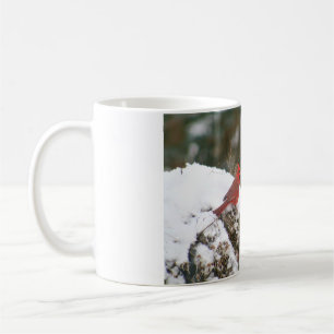 Cardinal on a Snowy Bush Coffee Mug