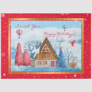 Cardinal on Landscape Customise Tissue Paper