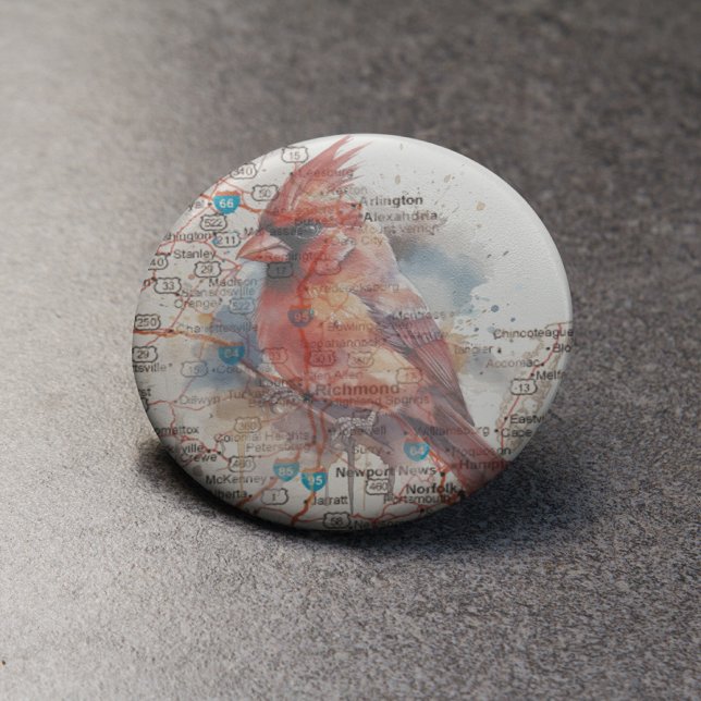 Cardinal on Virginia Road Map Bottle Opener (Creator Uploaded)